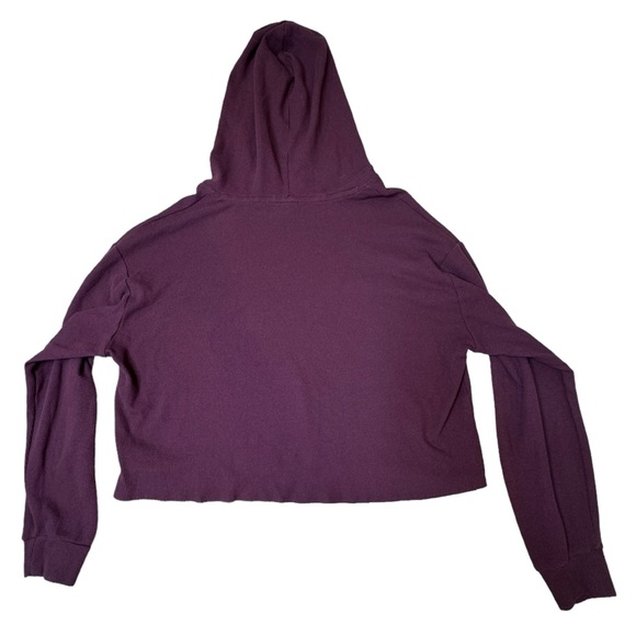 Victoria’s Secret PINK Waffle-Weave Purple Cropped Hoodie Size Large, EUC - Picture 6 of 6